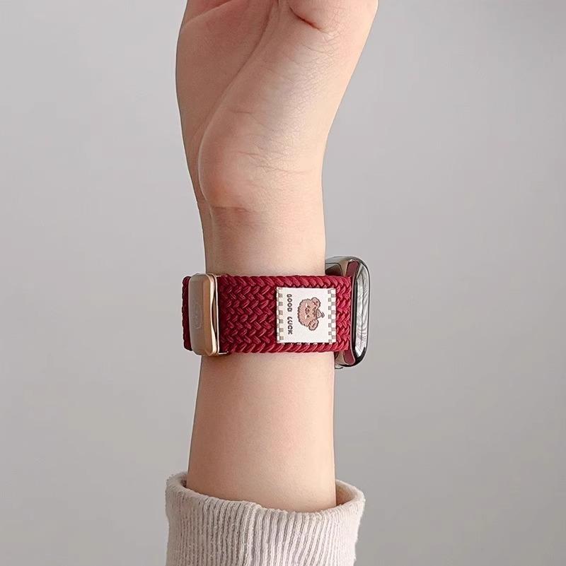 Music bear nylon woven magnetic strap for Apple S11 watch applewatchs1098SE cute wristband