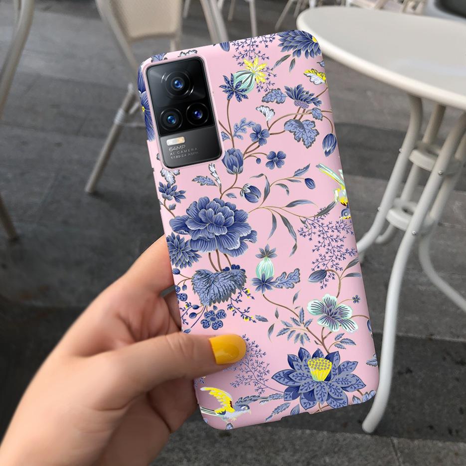 Vivo V21 Kılıfı Vivo V21e Yumuşak Silikon Sevimli Çizgi Film Çiçekli Arka Kapak Telefon Kılıfı Vivo V21 V 21 E İçin Fundas VivoV21 Çantalar Capa