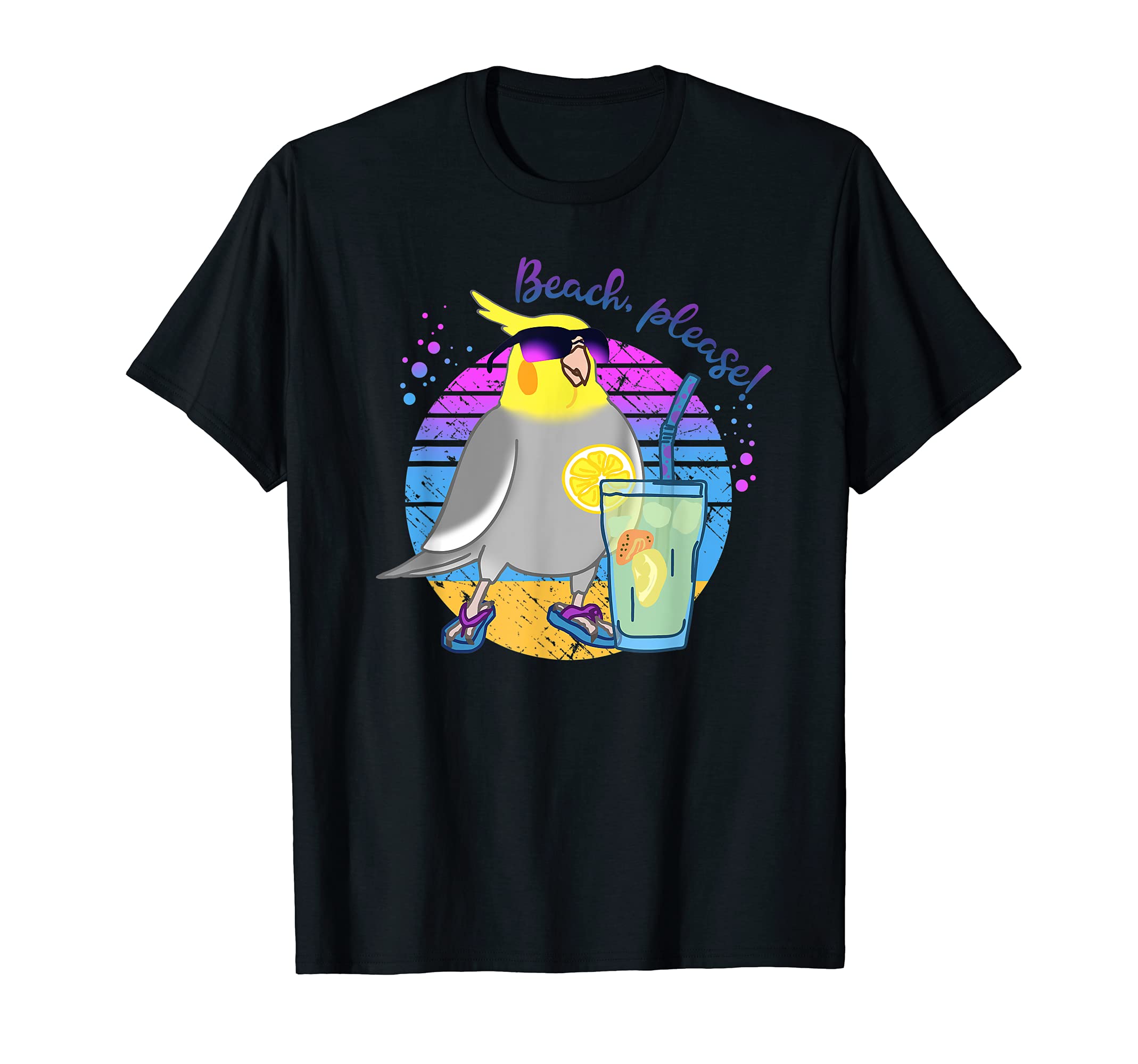 

Beach Please Summer Cockatiel Sunglasses Birb Memes Parrot T-shirt