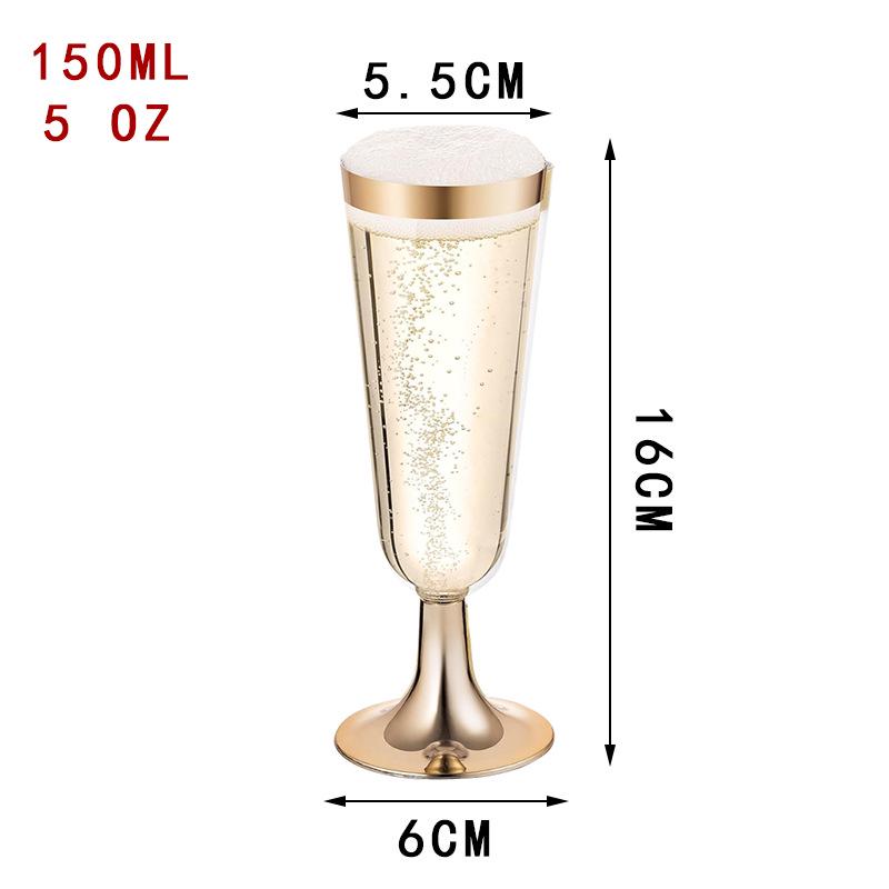Detachable Red Wine Dessert Cup with High Stem - Disposable Plastic Champagne Flute for Weddings or Pudding Mousse.