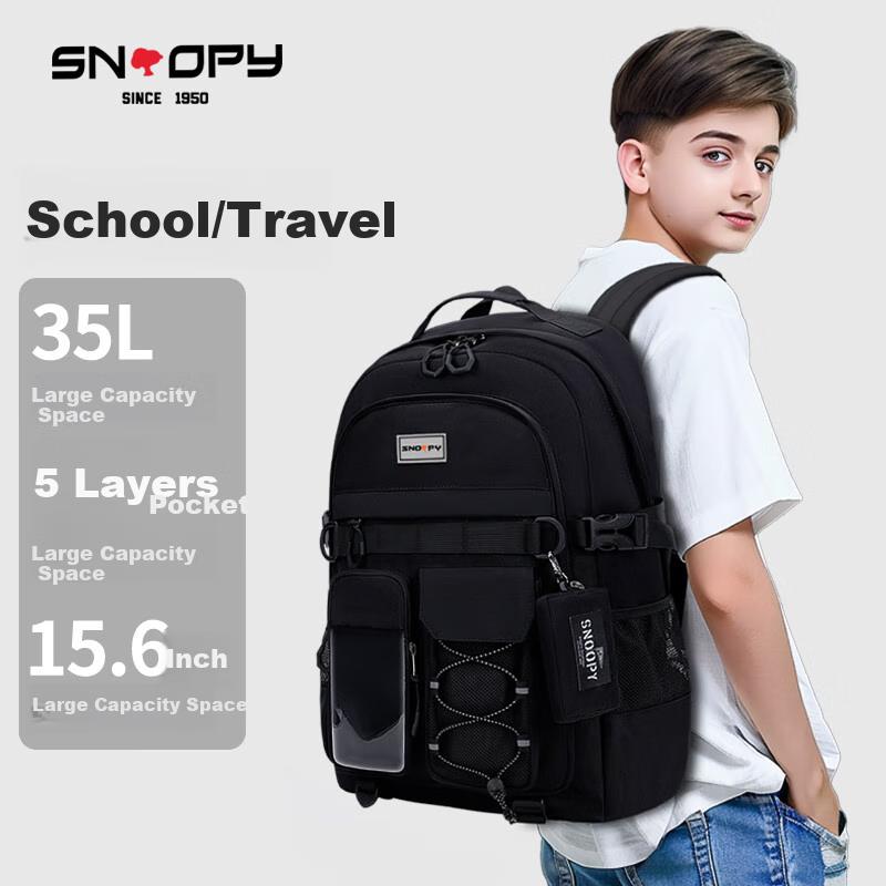 SNOOPY Backpack for Boys And Girls, New Large Capacity Schoolbag for Middle And High School Students,