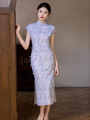 2025 New Style Women's Summer Purple Qipao Dress - Chic, Youthful, and Elegant Design