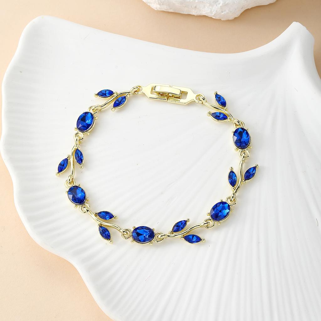Resoul Gold Plated Crystal Tulip Bracelet Tulipe Flower Rhinestone Charm Bracelet Fashion Jewelry Summer Bracelet
