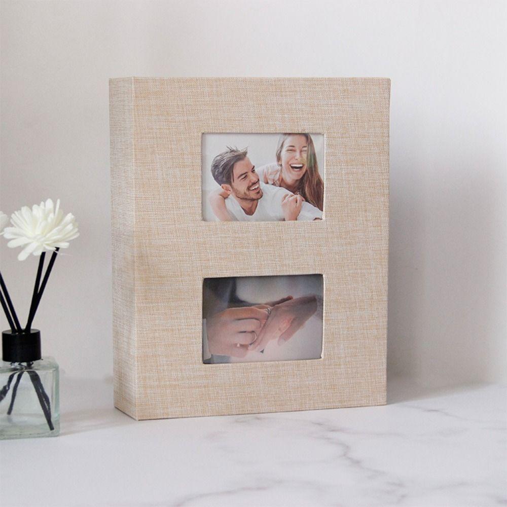 200Pcs Linen Cover Photo Album Interleaf Type Large Scrapbook Album  Wedding Collection