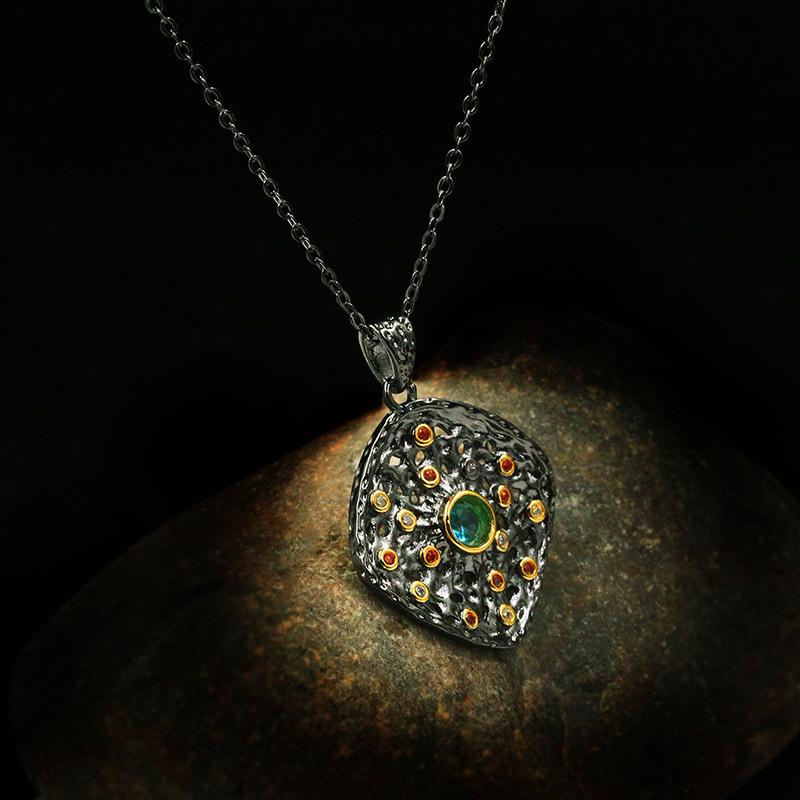 Round Necklace Pendant Necklace Personalized Electroplating Retro Metal Copper