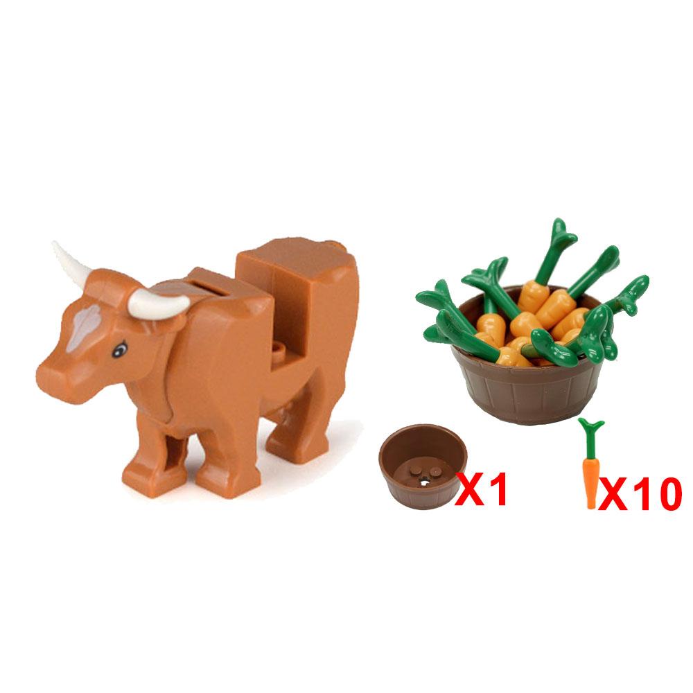 Città Animale Zoo Fattoria MOC Mattoncini Porco Pollo Pecora Coccodrilli Panda Delfino Elefante Gorilla Frutta Aquila Mattoncini Giocattoli A012
