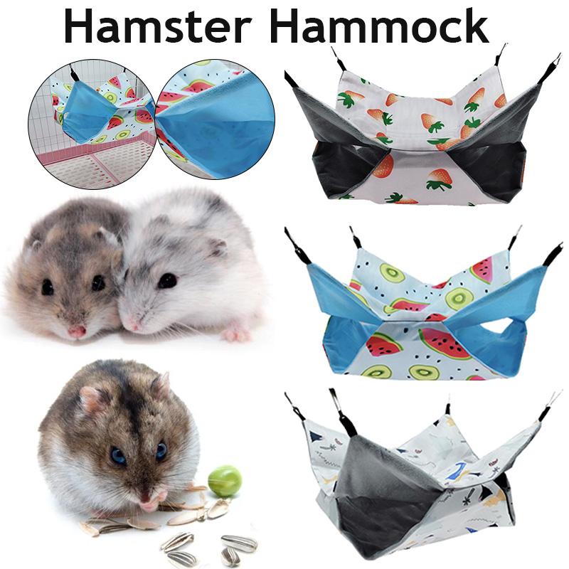 Hamster Beds Warm Soft Nest Hanging Rodent Cage House Printed Hammock for Rats Guinea Pig Small Animal Sleeping Bag Accessories