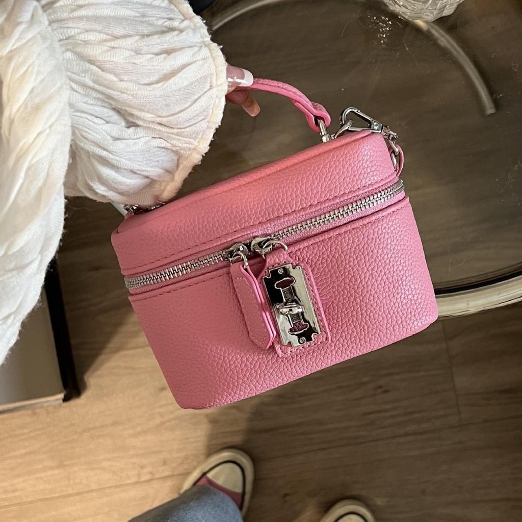Kettenverschluss Quadratische Box Tasche, High-End Textur Handy-Tasche, Damen Modische Einzel-Schulter Crossbody Tasche, Eimertasche