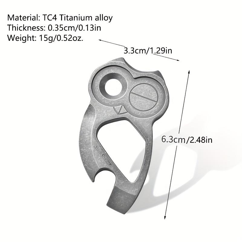 Owl Shaped Titanium Bottle Opener ,EDC Multi Tool with Keychain, Durable Zinc Alloy, Ideal for Camping, Hiking, and Everyday Use