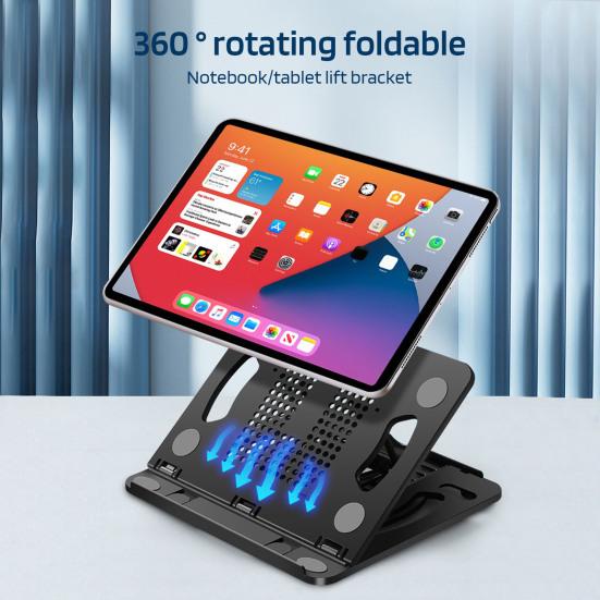Laptop Stand with Base Ergonomic Design 360-Degree Rotation Angle Adjustable Hollow Heat Dissipation