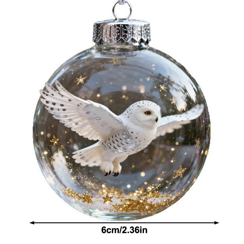 Adorno Transparente de Aves de la Naturaleza, Adornos de Colibrí para Árbol de Navidad, Para Decoración Navideña, Bolas Transparentes para Decoración del Hogar