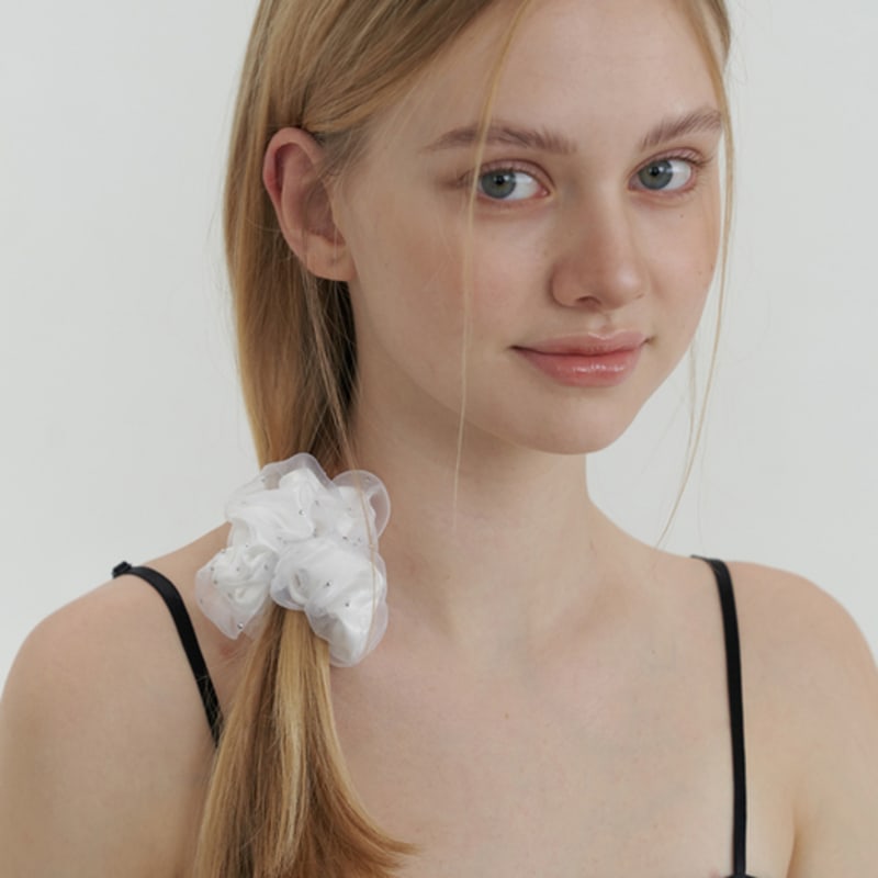 KINDABABY Mesh Layered Scrunch - White