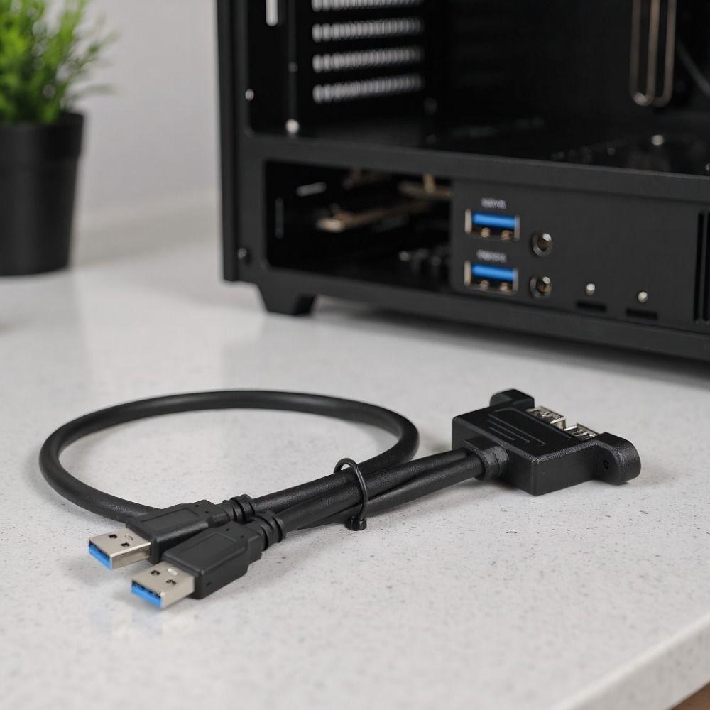 50cm USB Extension Cable 2 Ports Dual USB Front Panel Header USB 3.0 Cable  Computer Accessory