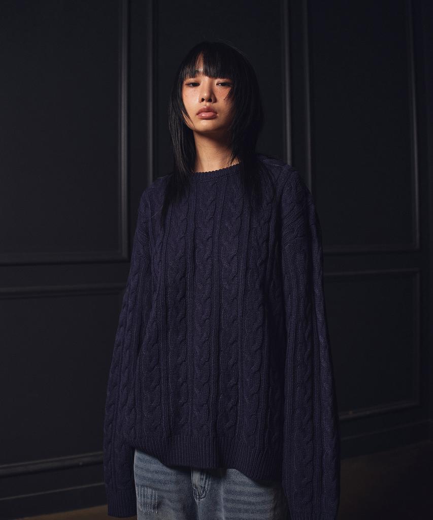 FILLUMINATE Mellow Round Knit - Navy
