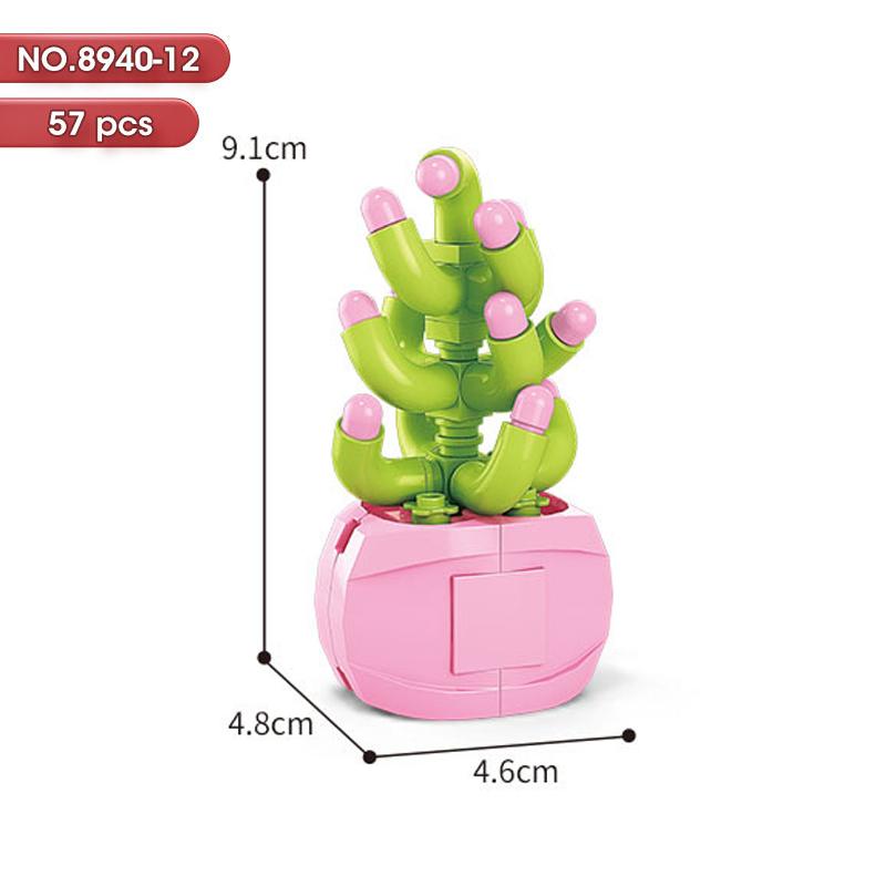 HOT MOC Flowers DIY Potted Plants Micro Landscapes Mini Art Construction Building Blocks Sets Model Dolls Brick Girls Toys Gifts