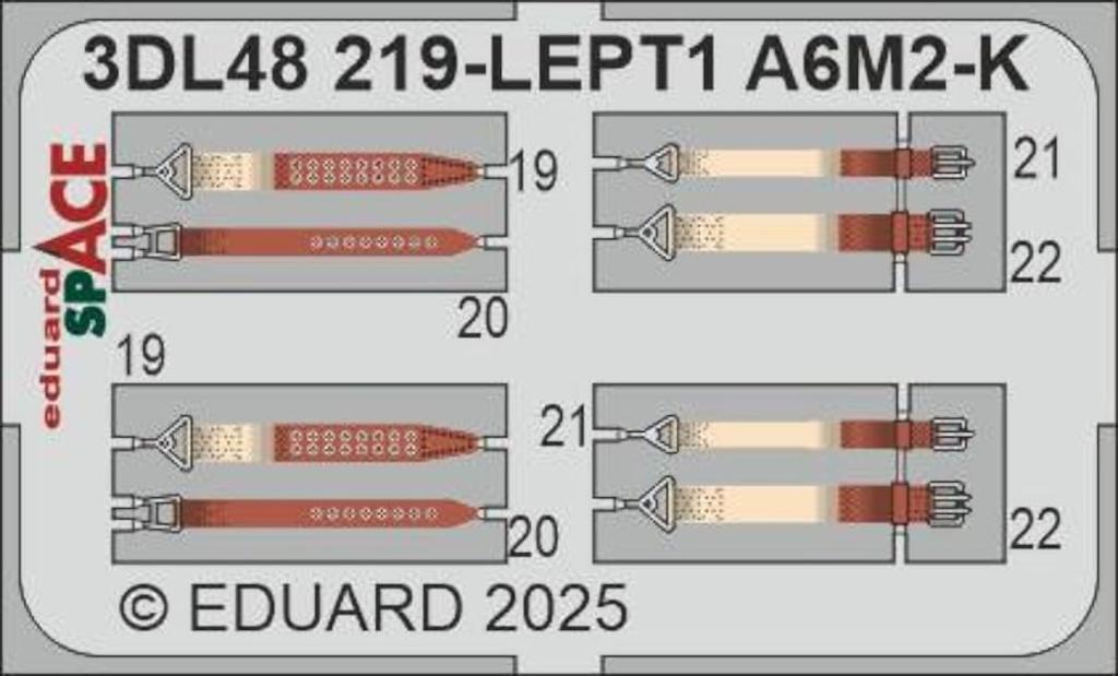 Eduard 1/48 Space A6M2-K Zero Trainer Fighter Type 11 Interior 3D Decal with Etching Parts Set (for Eduard) Plastic Model Decal EDU3DL48219 (Airplane)