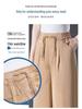 2024 Women's High Waist Drapey Wide-Leg Skirt Pants - Summer Plus Size, Eight-Point Length for Casual, Middle-Aged Style