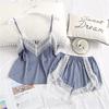 Women's Silk Satin Pajamas Set Sling Simulation Silk Pajamas Casual Wear M~XL