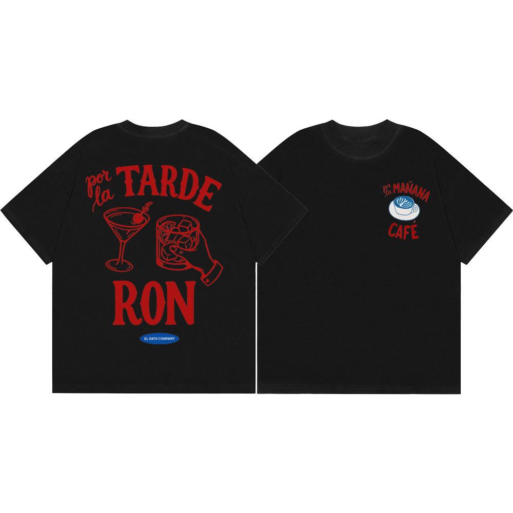 Rapper Bad Bunny Per La Tarde Ron Tshirt 2026 Summer New Unisex Unisex Highquality Y2k Cotton Unisex Oversized Tshirt S