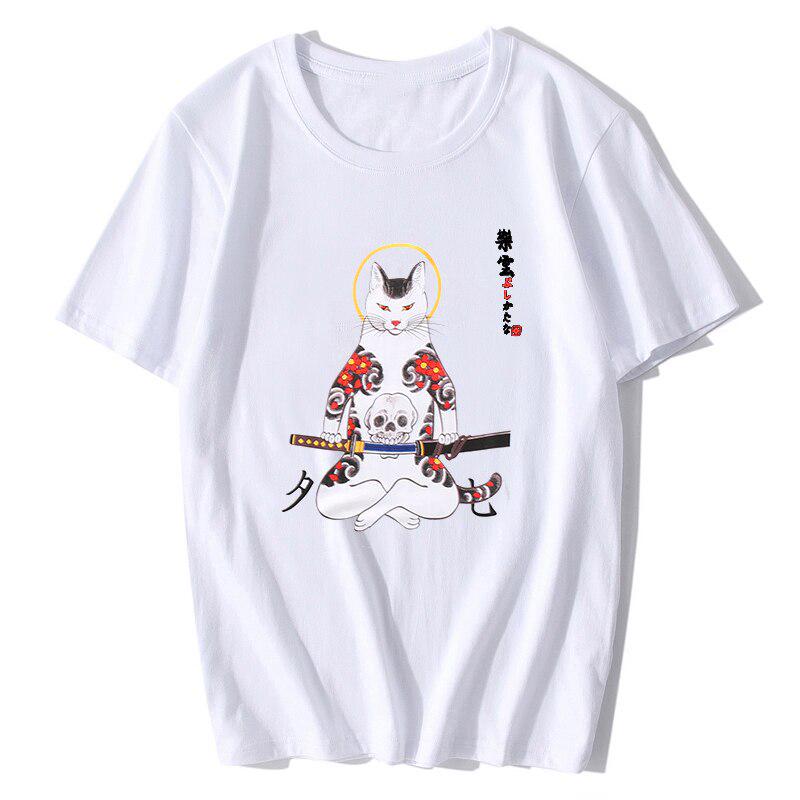 samurai cat t shirt