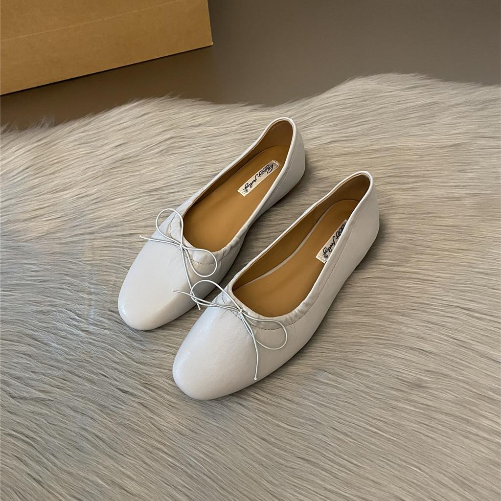 Fashion Bailamos Fashion Bow Tie Flats Ballet Shoes Women Female Ballet Round Toe Shallow Cut Ballerina Soft Moccasin Dress Shoes Zapato