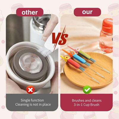 Portable Rotable Cleaning Brush Water Bottle Cover Cleaning Brush Multifunctional Cup Crevice Cleaning Brush Cleaner