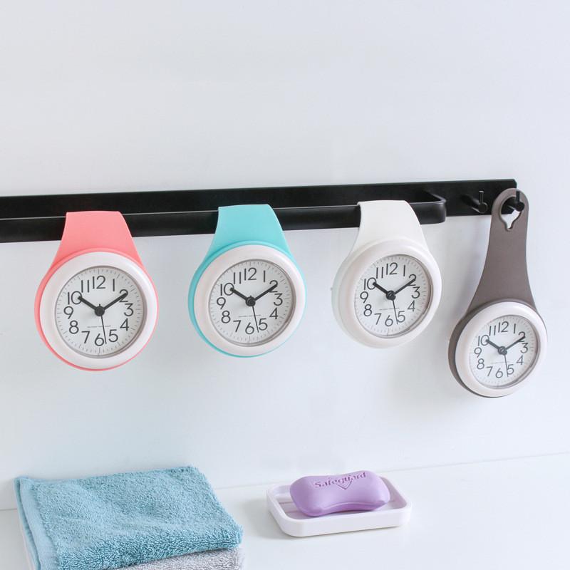 Modern Minimalist Wall Clock With Waterproof Silicone Case For Bathroom Kitchen Home Office