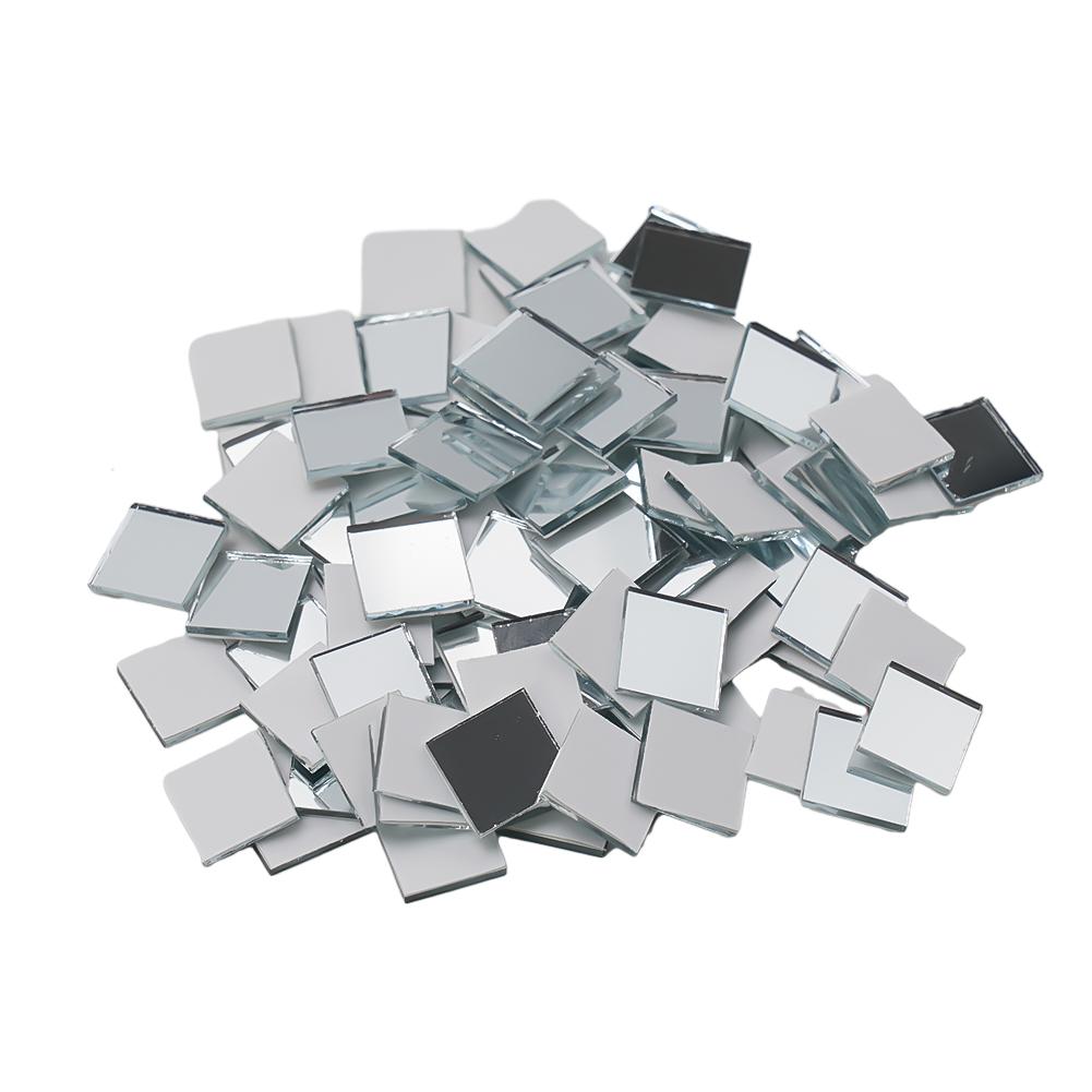 100PCS 10X10MM DIY Disco Ball Glass Mirror Stickers Self-Adhesive Wall Sticker Glass Mirror Stickers Mini Square Home Decor