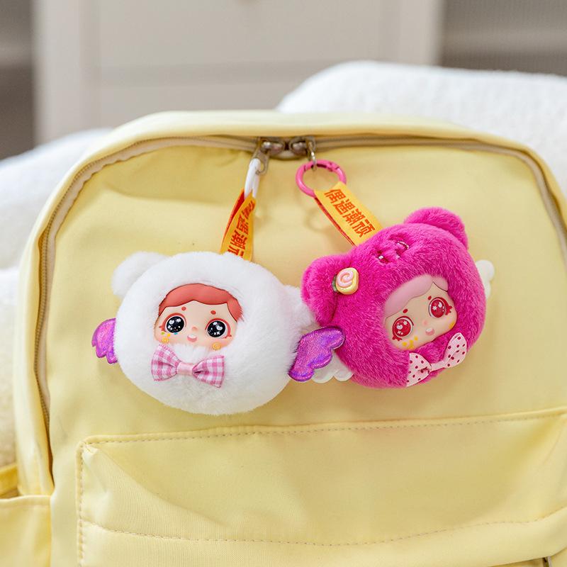Mini small face vinyl doll plush toy girl backpack pendant exquisite keychain ground marketing pendant