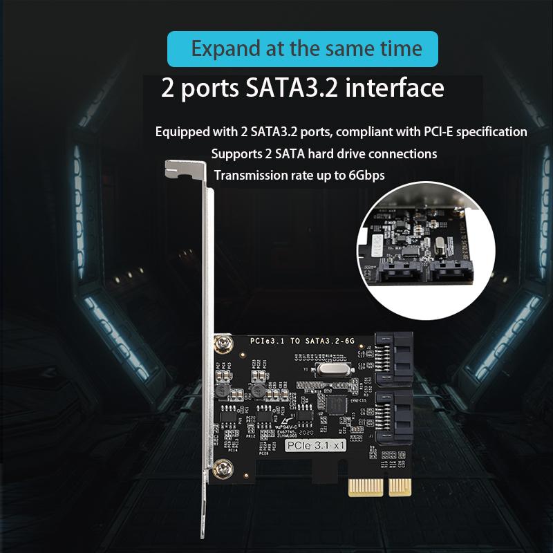 PCIE SATA Expansion Card PCI-E to Sata3.0 Adapter Plug and play PCI-E Riser Card Adapter Extender PCIe Converter JMB582 chip PCI-E Sata Adapter 6 Gbps