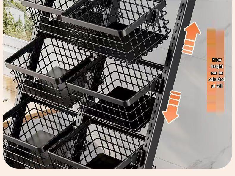 Multifunctional Storage Rack: Kitchen Vegetable, Snack, and Fruit Basket with Multi-layered, Partitioned Design for Living Room or Bedroom.