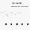 Women's Luxury Photochromic Myopia Glasses Rimless Ultra-Light Fashionable Minus Diopter Eyeglasses Blue Light Blocking Goggles