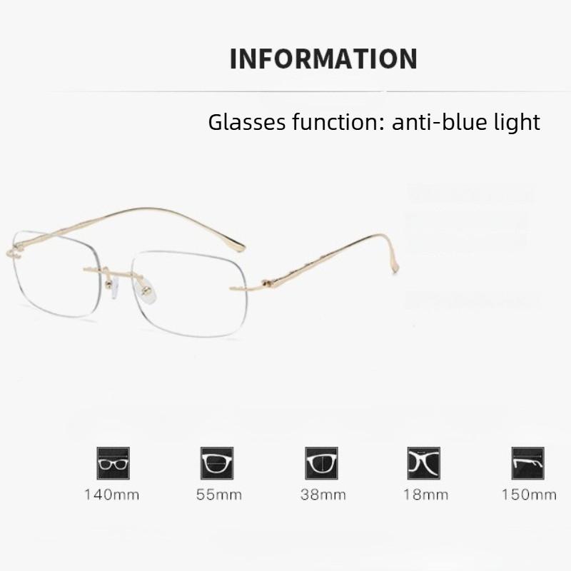 Women's Luxury Photochromic Myopia Glasses Rimless Ultra-Light Fashionable Minus Diopter Eyeglasses Blue Light Blocking Goggles