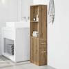 Narrow Bathroom Cabinet with Casters Artisan Oak Finish Particleboard
