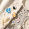 2 PCs 304 Stainless Steel Charms 18K Gold Plated Heart Printed Flower Cat Snail Tropical fish Pendants For DIY Necklace Making