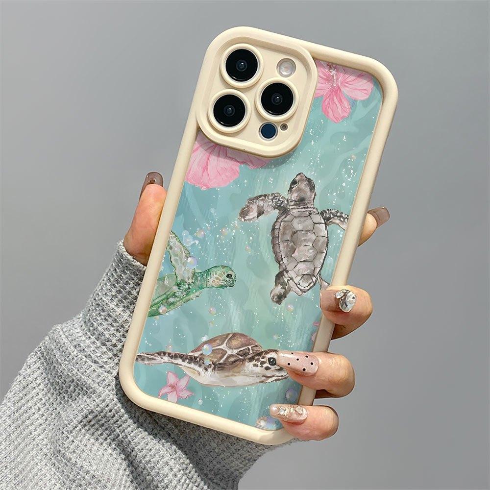 Turtle Back Pattern Design Phone Case Suitable for iPhone 17 16 15 14 13 12 11 Pro/Max/Plus Anti Drop and Shockproof Back Cover