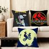 Cushion Cover Silky Short Plush Home Sofa Cushion Cover - Invisible Zipper Home Decoration F-F-Futurama Anime