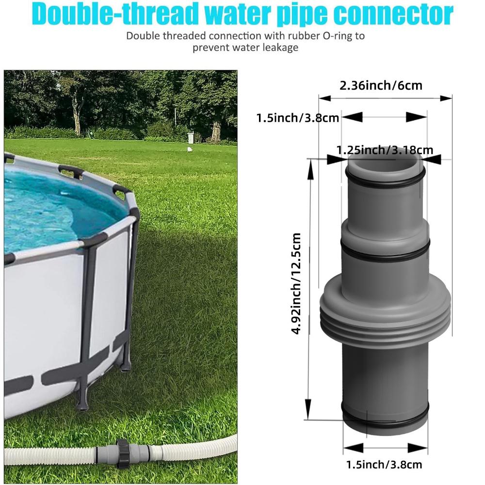Replaceable Swimming Pools Hose Connector Coupling Interconnecting Coupler with Rubber O-Ring T-Joint Pipe Filter Pump Adapter