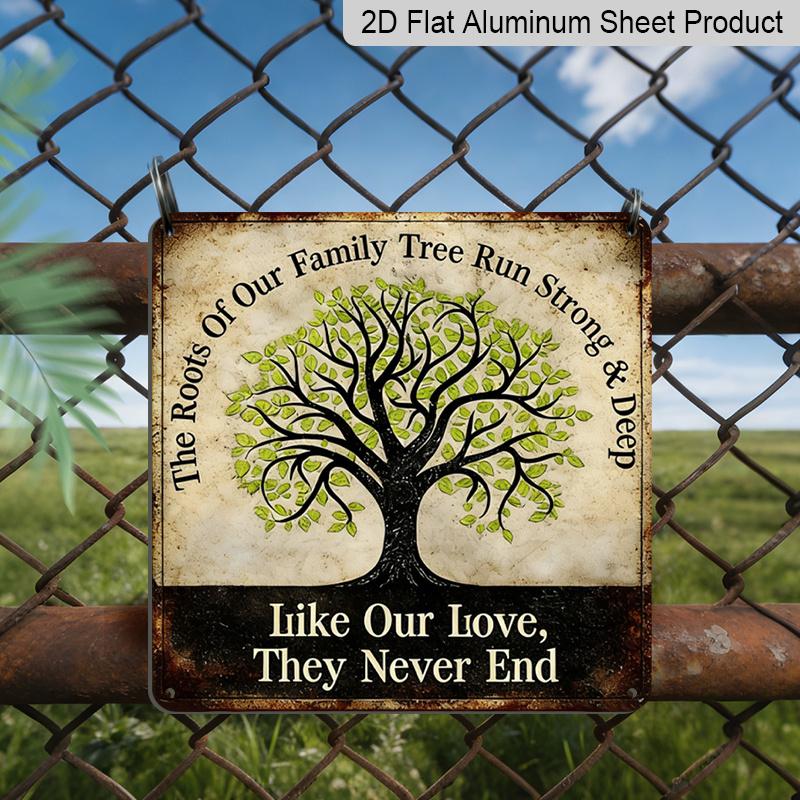 

2D Flat - 1pc, Themed Around The Tree of Life, Serves As An Emotional Decorative Gift for Family and Loved Ones, Vintage Metal Sign, Suitable for 20*20cm