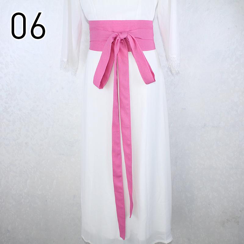 360cm Traditional Chinese Hanfu Waist Belt Cotton Linen Long Silk Sash Antique Elegant Solid Color Dress Decor for Women