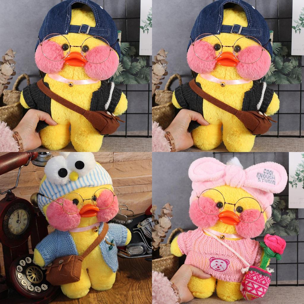 Morbido e Adorabile 30cm Lalafanfan Cafe Mimi Costume Anatra Gialla Peluche