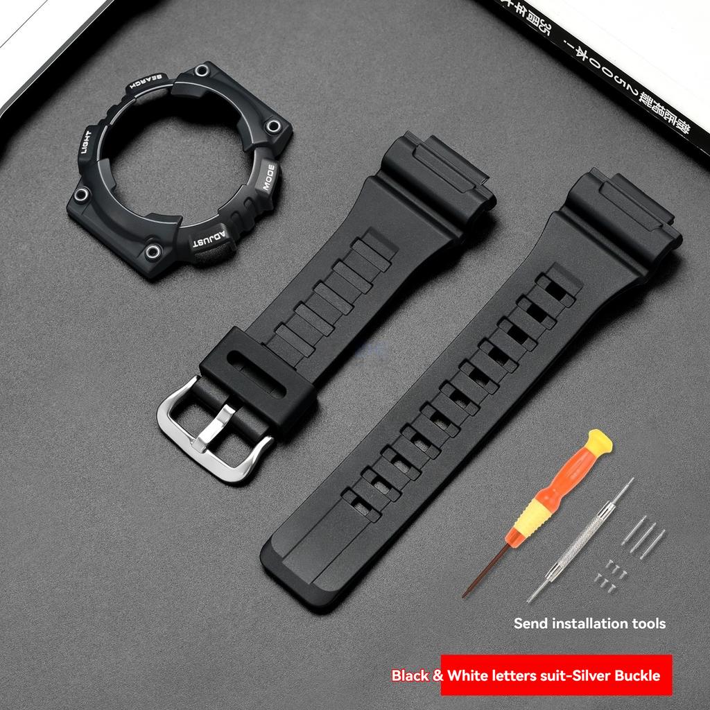 Para Casio AQ-S810 AQ-S810W AQS810WC WC-5208 Correa + Caja Reloj Deportivo Resistente al Agua Juego de Correa y Bisel Pulsera de Goma Resina Caja