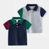 Summer Boy's Short-Sleeved T-shirt Bottoming Shirt Casual Children Half Sleeve Polo Shirt Kids Lapel Color Matching Top