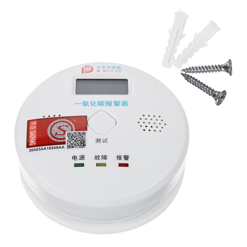Intelligenter CO-Gassensor-Detektor Kohlenmonoxidvergiftungs-Alarmdetektor LCD 80dB Warnung 96*38mm
