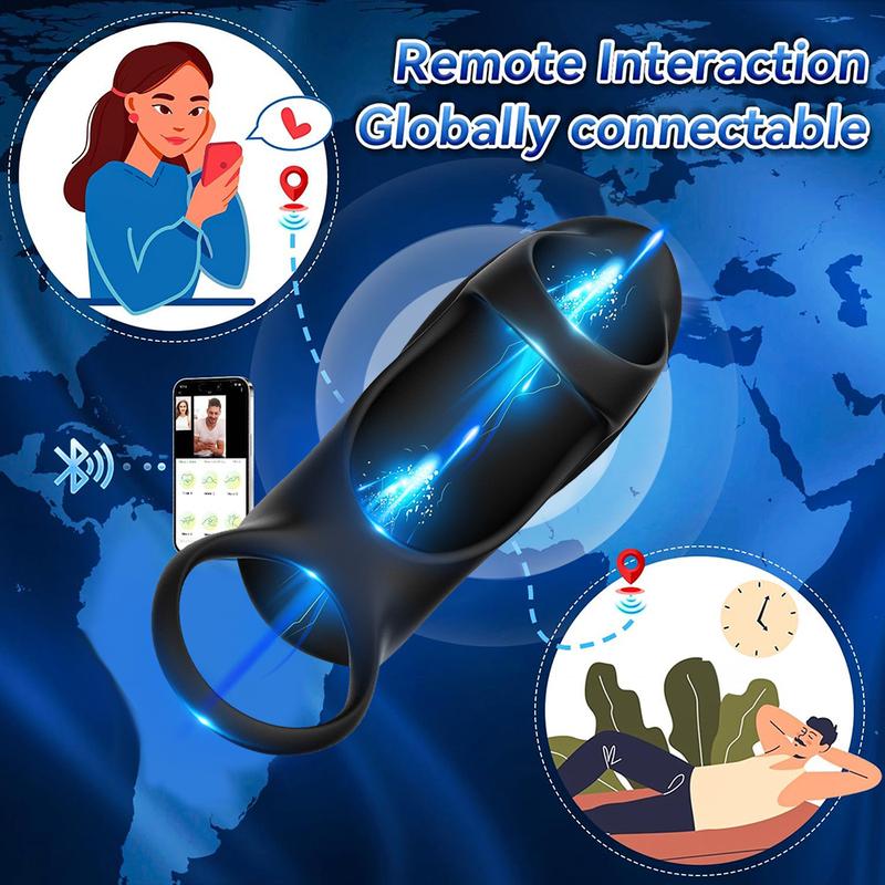 App Control Penis Sleeve Vibrator Ejaculation Delay Cock Ring G Spot Stimulation Couples Adult Sex Toys For Men Women 18+