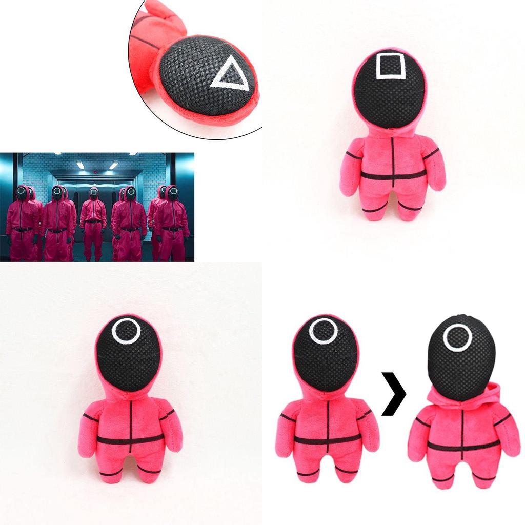Red Game Squid Guard Worker Staff Plush Toys Front Man 001 456 218 Doll Stuffed