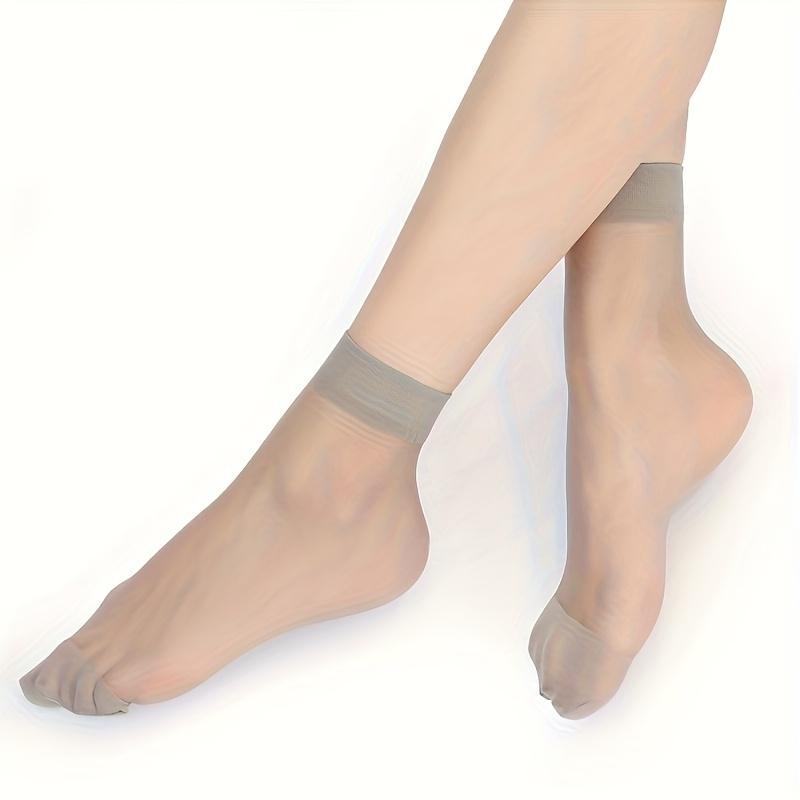 10 Pairs Women's Ultra-Thin Sheer Stockings - Lightweight Durable Summer Socks, Multi-Color Short Tube Crystal Clear Tights, for Casual & Formal Wear