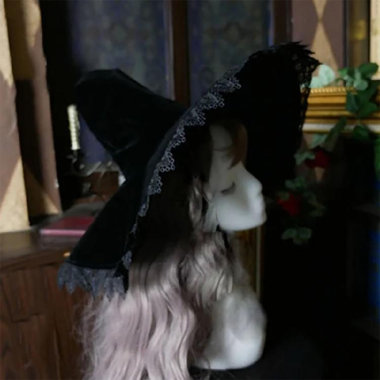 Fashion Costume Hat Witchcap Black Hat Halloween Party Hat Musical Festival Hat