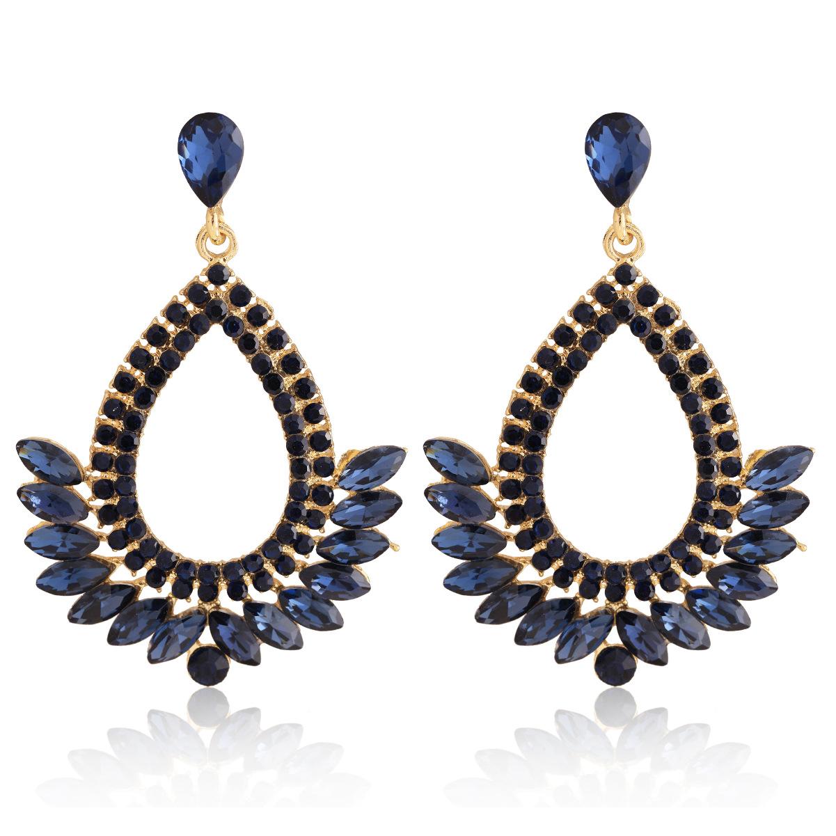 Exaggerated Teardrop Earrings - Colorful  Fashionable  and Luxuriously Crafted Statement Earrings for Women