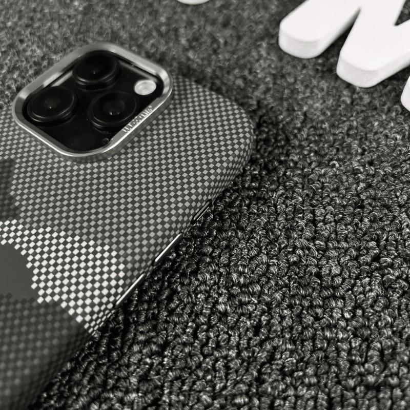 Magnetic Snap-On Phone Case IPhone 18 Pro Max 17 Series Kevlar Texture Hard PC Cover Anti-Scratch Shockproof